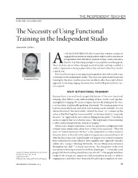 The Neccessity of Using Functional Training in the Independent Studio