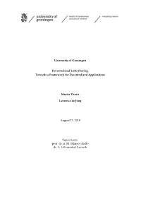 University of Groningen Decentralized Link Sharing, Towards A