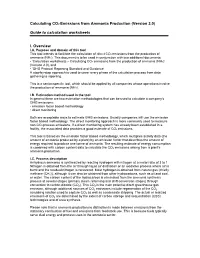 Calculating CO2 Emissions from Ammonia Production (Version 2.0)