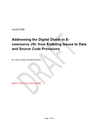 Commerce JSI: from Enabling Issues to Data and Source Code Provisions