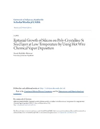 Epitaxial Growth of Silicon on Poly-Crystalline Si Seed Layer At