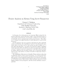Fourier Analysis on Motion Using Screw Parameters