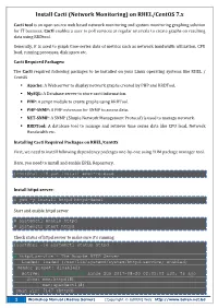 Install Cacti (Network Monitoring) on RHEL/Centos 7.X