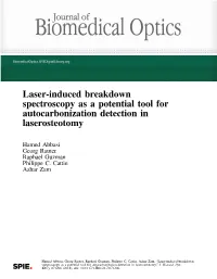 Laser-Induced Breakdown Spectroscopy As a Potential Tool for Autocarbonization Detection in Laserosteotomy