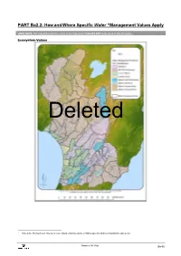 Schedule Ba Water Management Zones and Associated Values
