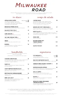 Soups & Salads to Share Handhelds Signatures