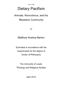 Barton Matthew Dietary Pacifism.Pdf