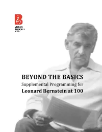 BEYOND the BASICS Supplemental Programming for Leonard Bernstein at 100