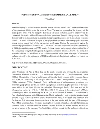 POPULATION DYNAMICS of the COMMUNE ANA E MALIT Ylber