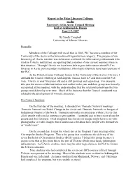 Report on the University of the Arctic Council Meeting Held At