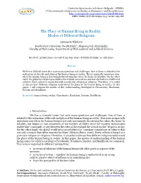 The Place of Human Being in Reality: Modes of Different Religions
