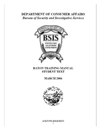 Baton Training Manual Student Text