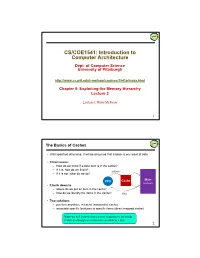 CS/COE1541: Introduction to Computer Architecture Dept