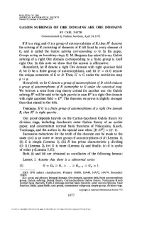 GALOIS SUBRINGS of ORE DOMAINS ARE ORE DOMAINS If