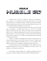 HUBBLE 3D Production Notes 2 24 10