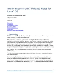 Intel® Inspector 2017 Release Notes for Linux* OS