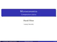 Microeconomics Comparative Statics