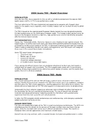 Model Overview 2004 Acura