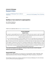 Synthesis of Nano-Ceramics for Supercapacitors
