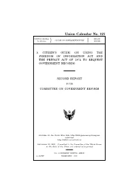 A Citizen's Guide on Using the Freedom of Information