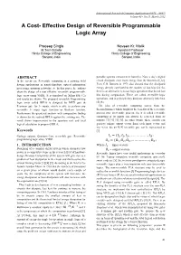 A Cost- Effective Design of Reversible Programmable Logic Array