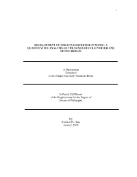 A Quantitative Analysis of the Songs of Cole Porter and Irving Berlin
