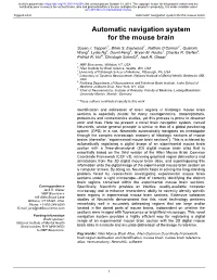 Automatic Navigation System for the Mouse Brain
