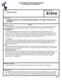 Chemiluminescence: Determining the Efficiency of Light Production by Luminol