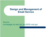 Design and Management of Email Service