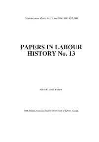 PAPERSI LABOUR HISTORY No. 13