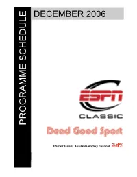 Programme Schedule