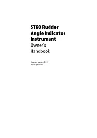 ST60 Rudder Angle Indicator Instrument Ownerts Handbook