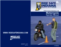 State of Indiana Motorcycle Operators Manual