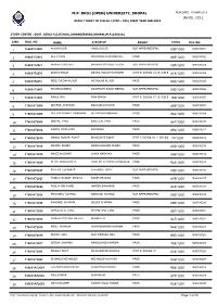 UNIVERSITY, BHOPAL RUN DATE : 15-MAR-2019 [MODE : ODL] RESULT SHEET of D.El.Ed