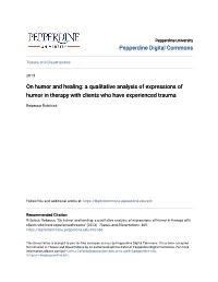A Qualitative Analysis of Expressions of Humor in Therapy with Clients Who Have Experienced Trauma