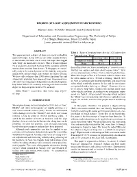 Degree of Loop Assessment in Microvideo