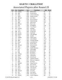 GOAT01 Challenge Associated Players After Round 25