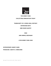 Transcript of Ann Marie Sastry's Interview