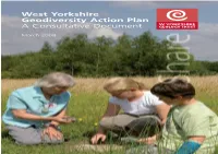 West Yorkshire Geodiversity Action Plan a Consultative Document