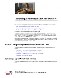 Configuring Asynchronous Lines and Interfaces