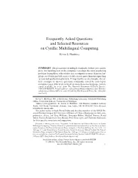 Frequently Asked Questions and Selected Resources on Cyrillic Multilingual Computing