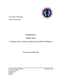 INFORMATICS THIRD YEAR (Computer Science, Software