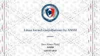 Linux Kernel Contributions by ANSSI