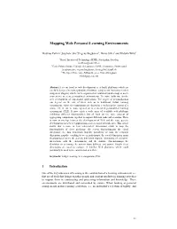 Mapping Web Personal Learning Environments