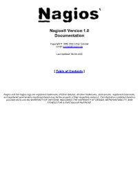 Nagios Version 1.0 Documentation