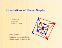 Orientations of Planar Graphs