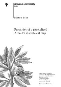 Properties of a Generalized Arnold's Discrete Cat