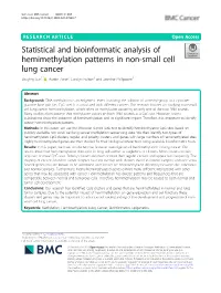 Statistical and Bioinformatic Analysis of Hemimethylation Patterns in Non-Small Cell Lung Cancer Shuying Sun1* , Austin Zane2, Carolyn Fulton3 and Jasmine Philipoom4