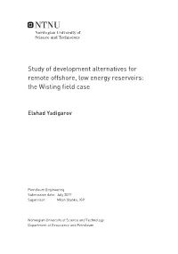 Study of Development Alternatives for Remote Offshore, Low Energy Reservoirs: the Wisting Field Case