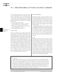 T5.1 the Dynamics of Nova Scotia's Climate